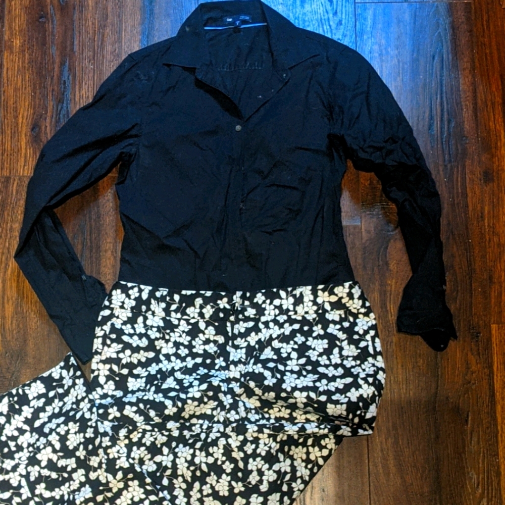 Black Stretch Fitted Gap Shirt - S